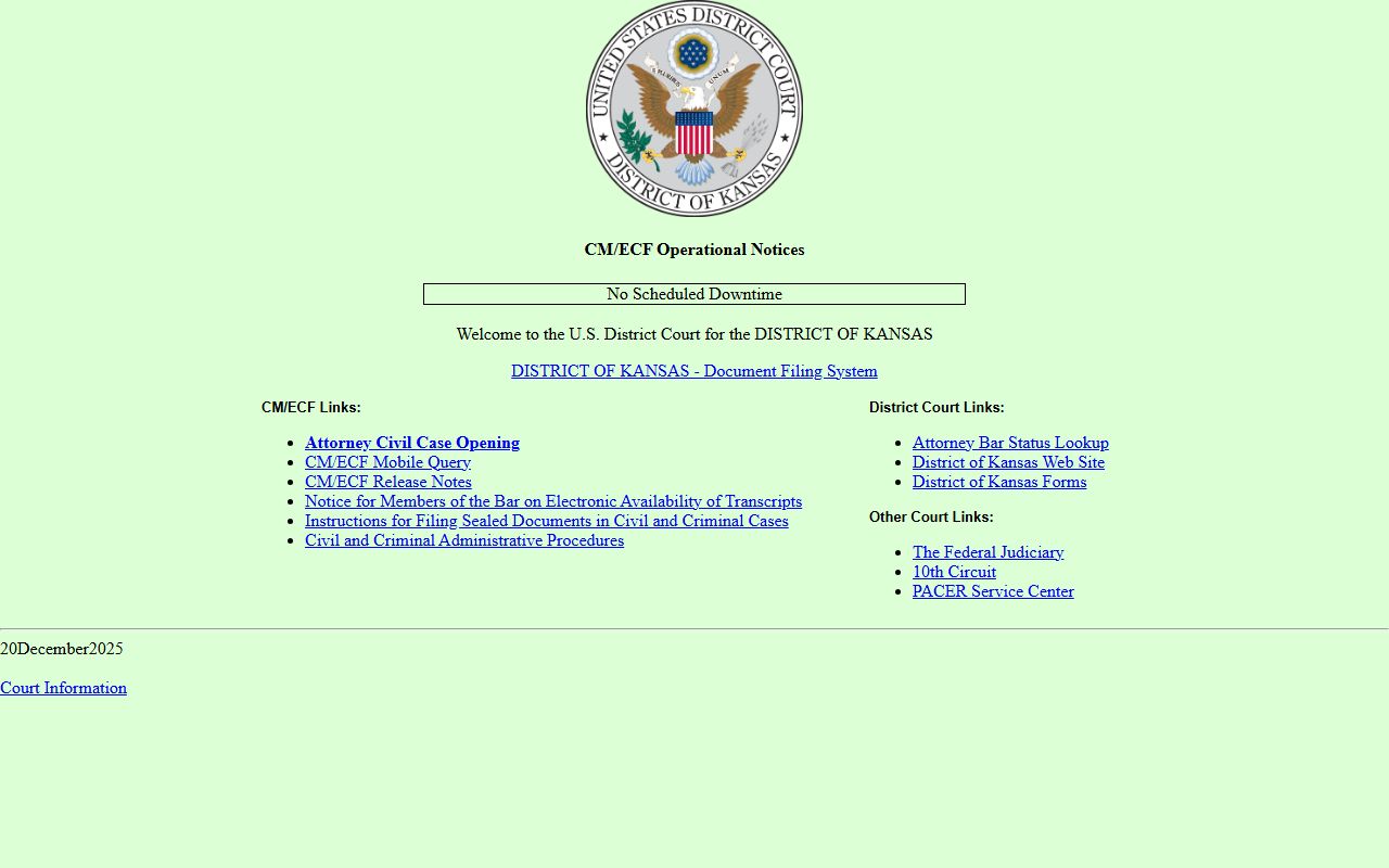 Thomas County District Court records compared with federal CM ECF access