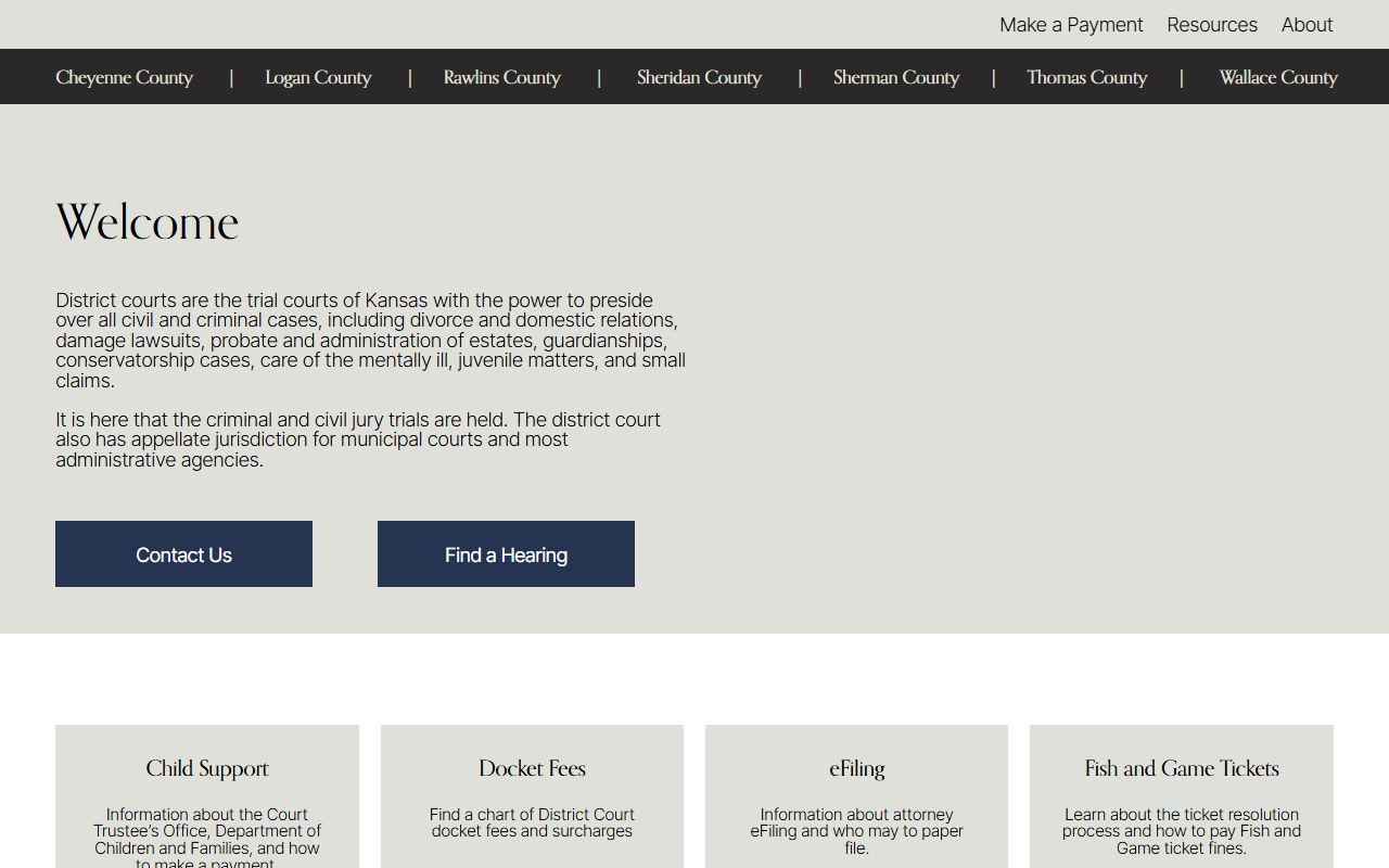Thomas County court records on the 15th Judicial District homepage