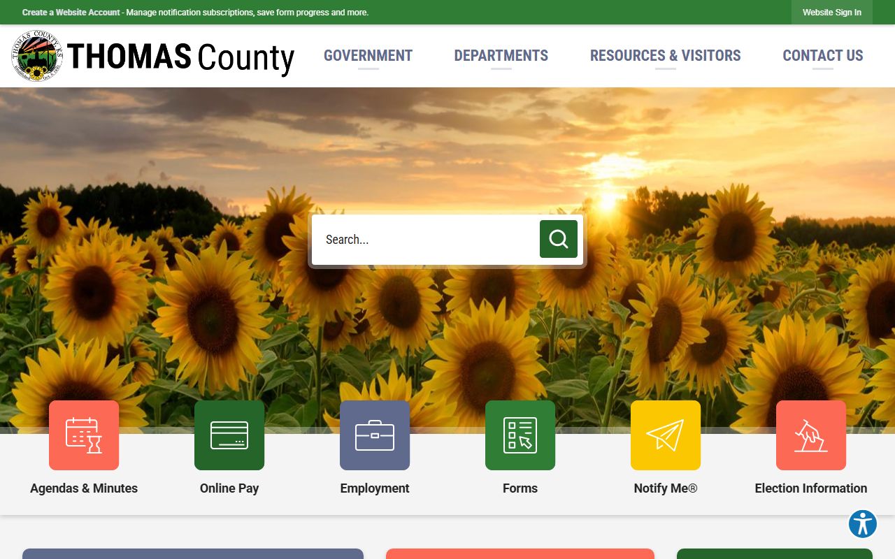 Thomas County court records and county office homepage