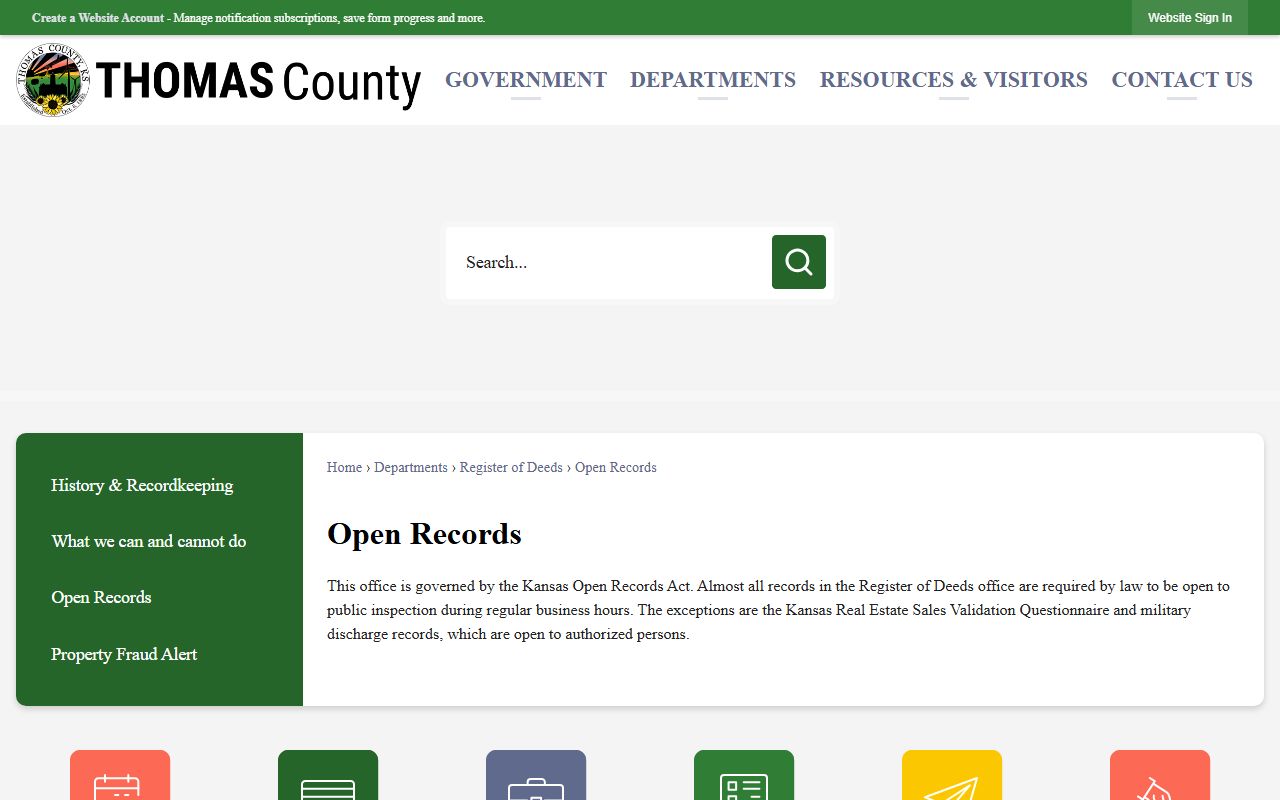 Thomas County marriage and divorce records Register of Deeds open records distinction
