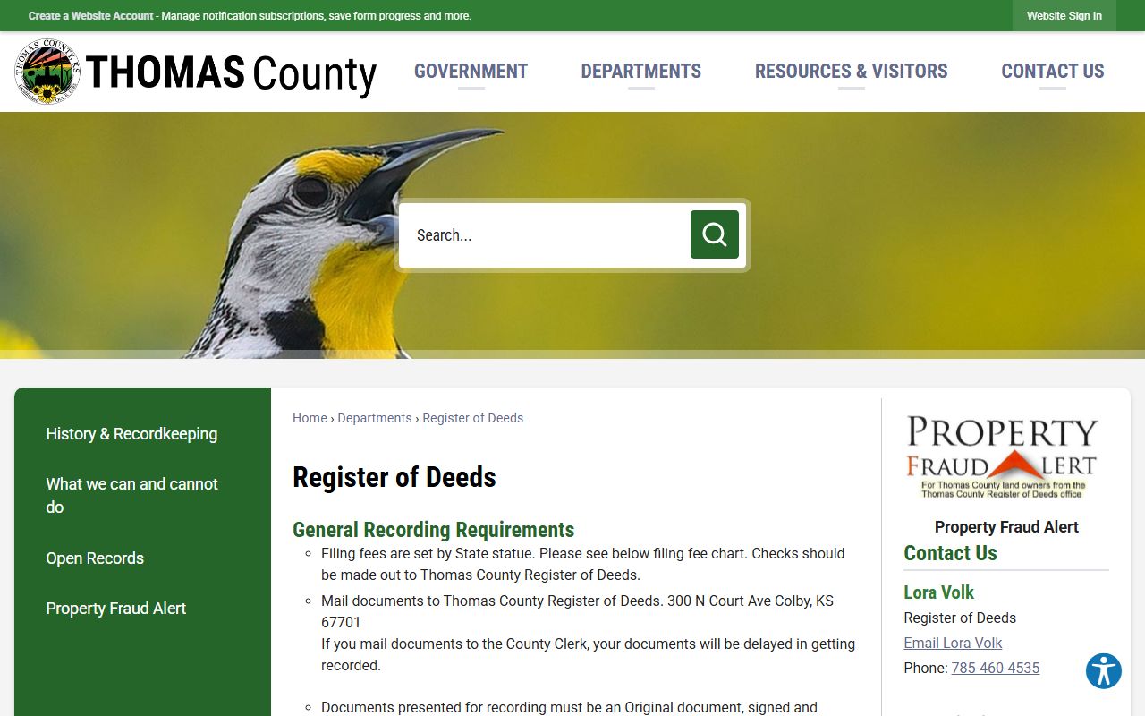 Thomas County probate records and Register of Deeds office access