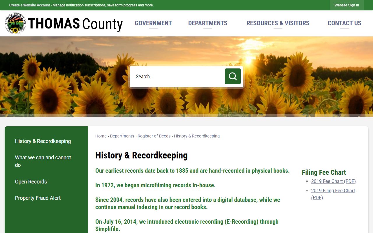 Thomas County probate records tied to Register of Deeds historical recordkeeping